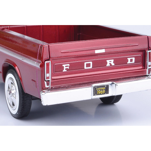1969 Ford F-100 Pickup - burgundy 1:24 Scale Diecast Model by Motormax Alt Image 2