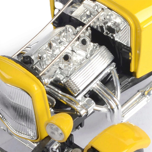 1932 Ford 5-Window Hot Rod - yellow 1:18 Scale Diecast Model by Motormax Alt Image 6