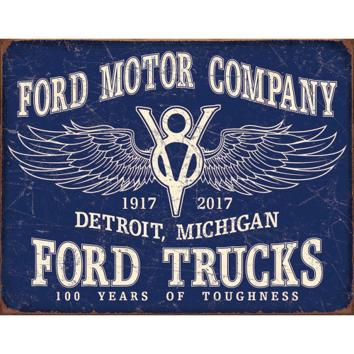 Ford  V-8 Trucks 100 Years Metal Sign Main Image