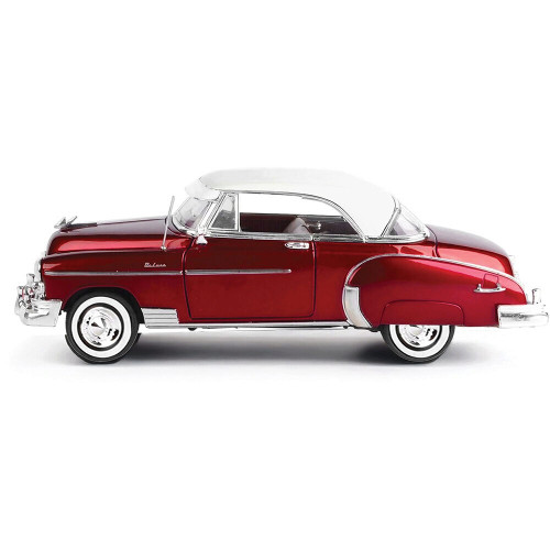 1950 Chevy Bel Air-Metallic Red w/ White Top 1:18 Scale Diecast Model Car by Motormax Alt Image 1