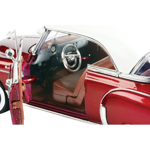 1950 Chevy Bel Air-Metallic Red w/ White Top 1:18 Scale Diecast Model Car by Motormax Alt Image 3