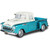 1957 Chevy 3100 Stepside Low Rider with Visor - Teal 1:24 Scale Diecast Model by Motormax Main Image