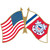 U.S. Flag and Coast Guard Flag Lapel Pin Eagle Emblems (P62604) Main Image