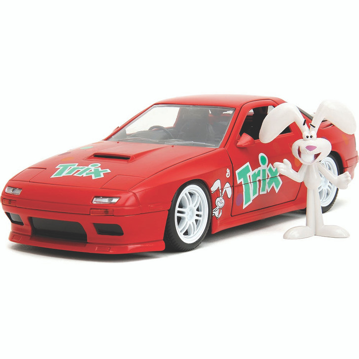 1985 Mazda RX-7 with Trix Rabbit Figure Diecast Model Car | Jada Toys