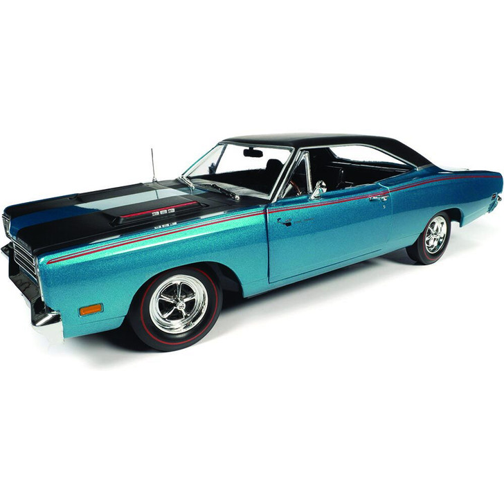 1969 Plymouth Road Runner Hardtop (MCACN) - Q5 Turquoise 1:18 Scale Diecast  Replica Model by American Muscle - Ertl