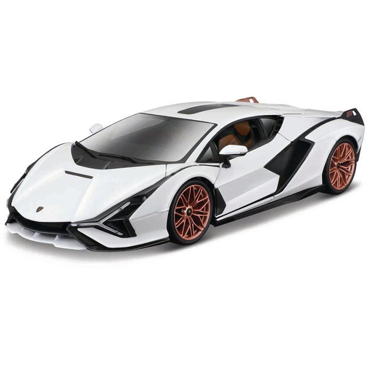 Voiture Miniature Lamborghini Sian FKP37 Hybrid 2020 White 1/18 - 18-11046  BBURAGO