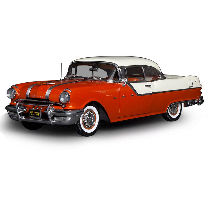 1955 Pontiac Star Chief - Fire Gold & White Mist 1:18 Scale Diecast Model  Car by Sunstar