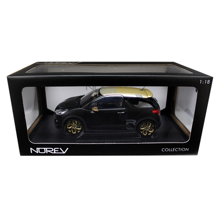 Norev 1/18 2013 Citroen DS3 Racing - Black with Gold Deco 1:18 Scale  Diecast Replica Model by Norev