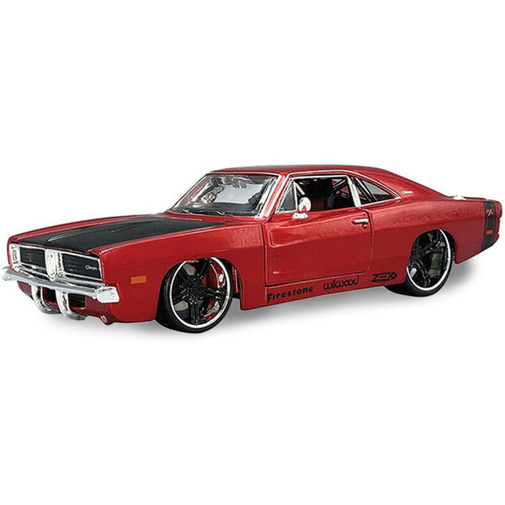 1969 Dodge Charger R/T - Red 1:24 Scale Diecast Model Car by Maisto