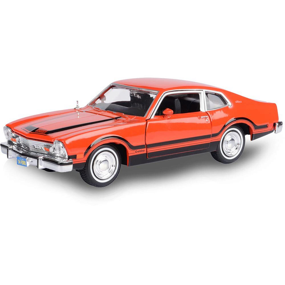 1974 Ford Maverick Grabber - Orange & Black 1:24 Scale Diecast Model by Motormax Main Image