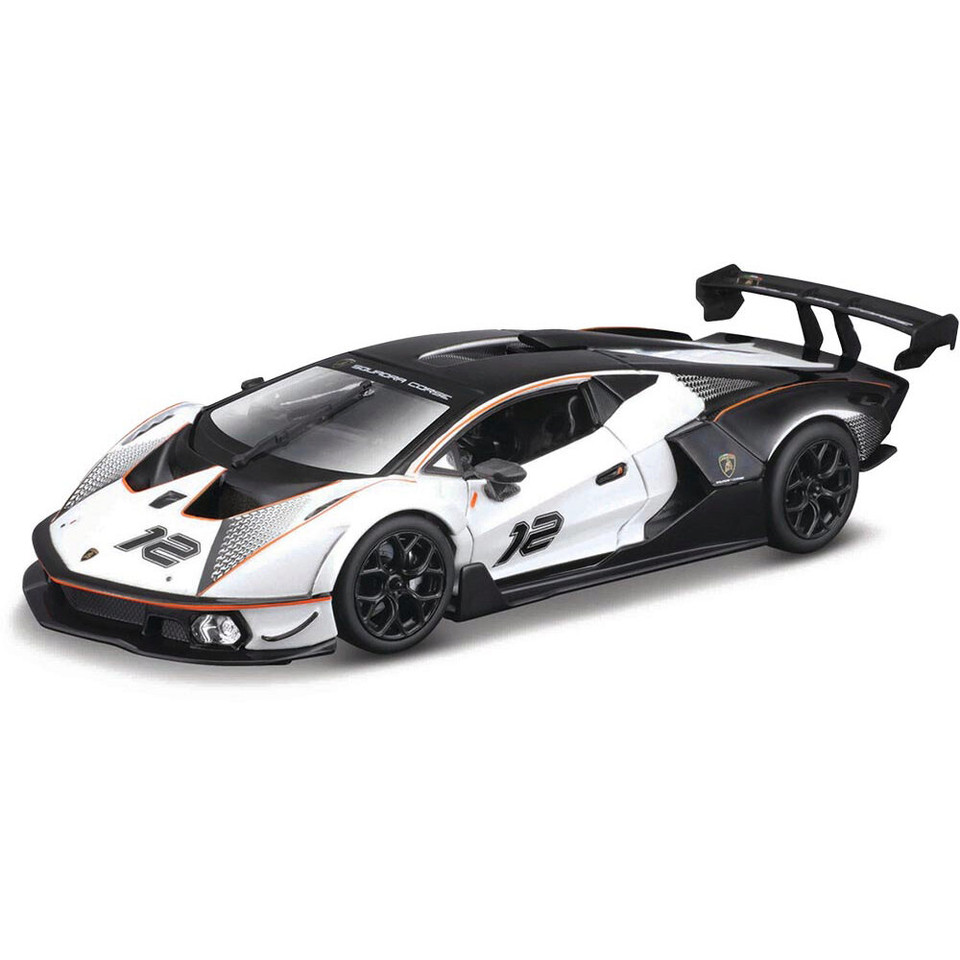 Lamborghini Essenza SCV12 - White & Black 1:24 Scale Diecast Model Car by Bburago Main Image