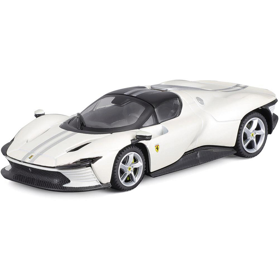 Ferrari Daytona SP3 - Signature Series - White w/Blue Stripe 1:43 Scale Diecast Model by Bburago Main Image