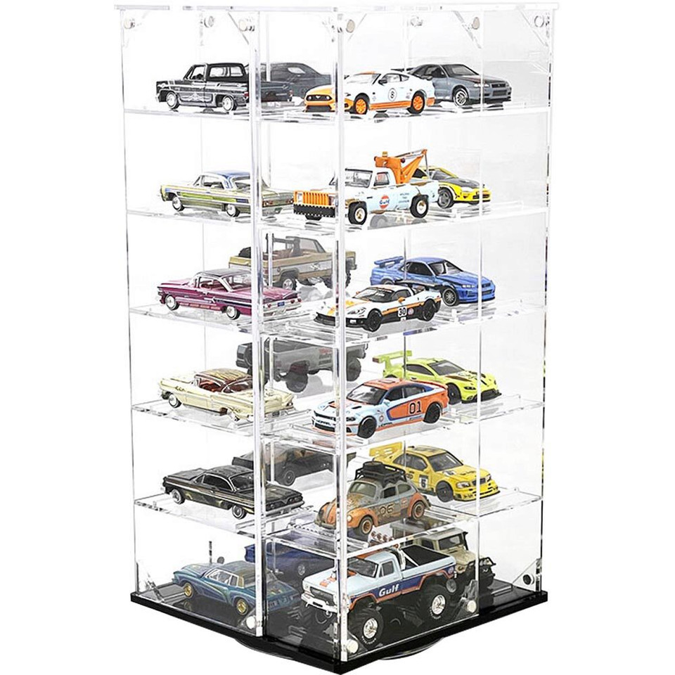 Showcase 1:64 Scale 24-Car Desk Top Spinner Display Case with Cover 1:64 Scale Diecast Model by Mijo Exclusive Main Image