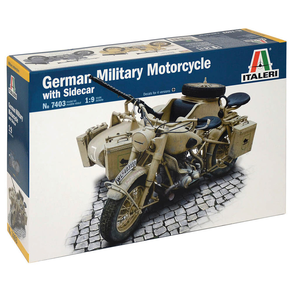 German Motorcycle With Sidecar 1/9 Kit Main Image