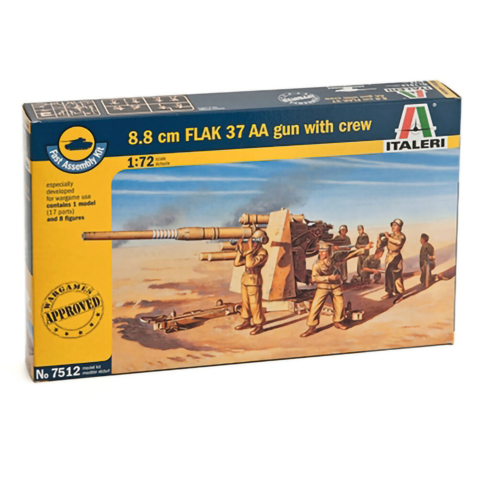 8.8 Cm. Flak 37 AA Gun With Crew 1/72 Kit Main Image