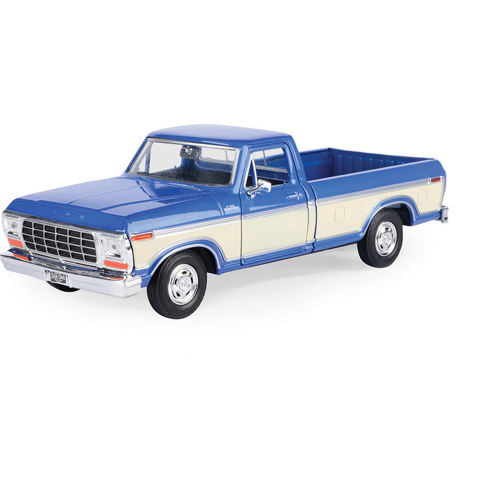 1979 Ford F-150 Custom - Cobalt/Beige 1:24 Scale Diecast Model Truck by Motormax Main Image