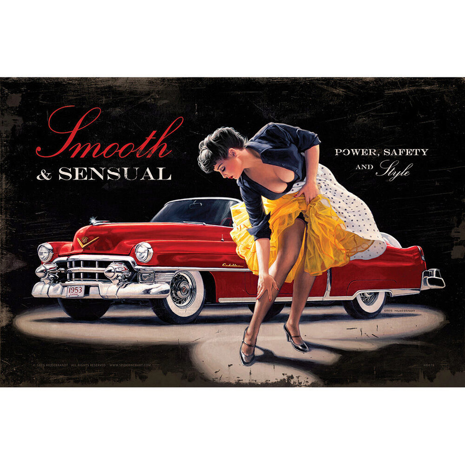 Cadillac - Smooth & Sensual Heavy Gauge Metal Sign  Metal Sign by Vintage Signs Main Image