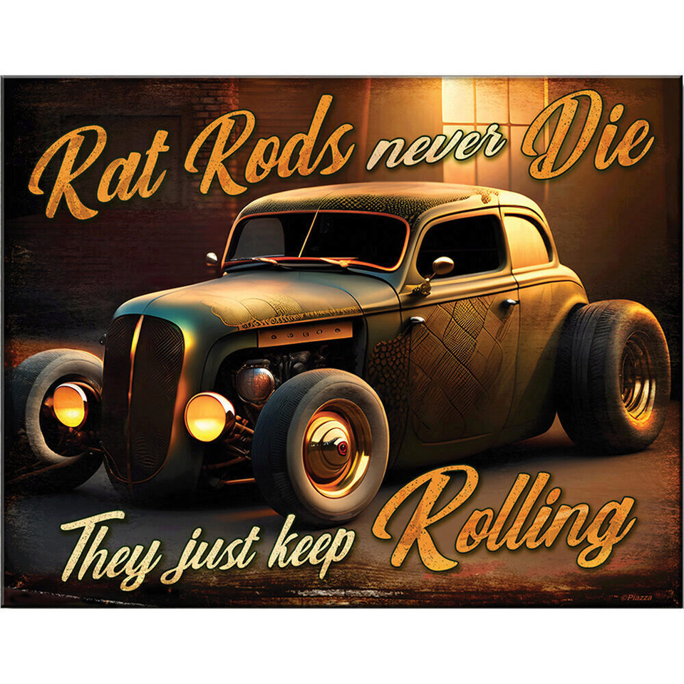 Rat Rods Never Die Metal Sign   by Desperate Enterprises Main Image