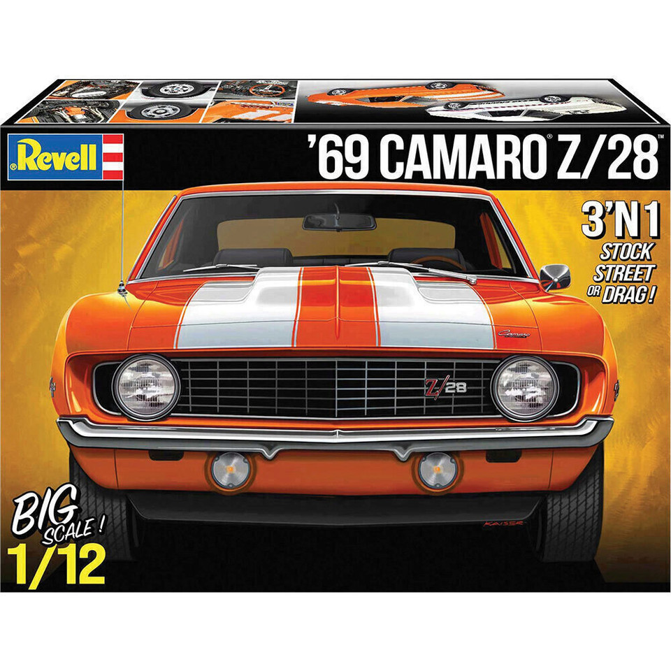 1969 Chevy Camaro 3-N-1 Model Kit 1:25 Scale Plastic Model Kit by Revell Main Image