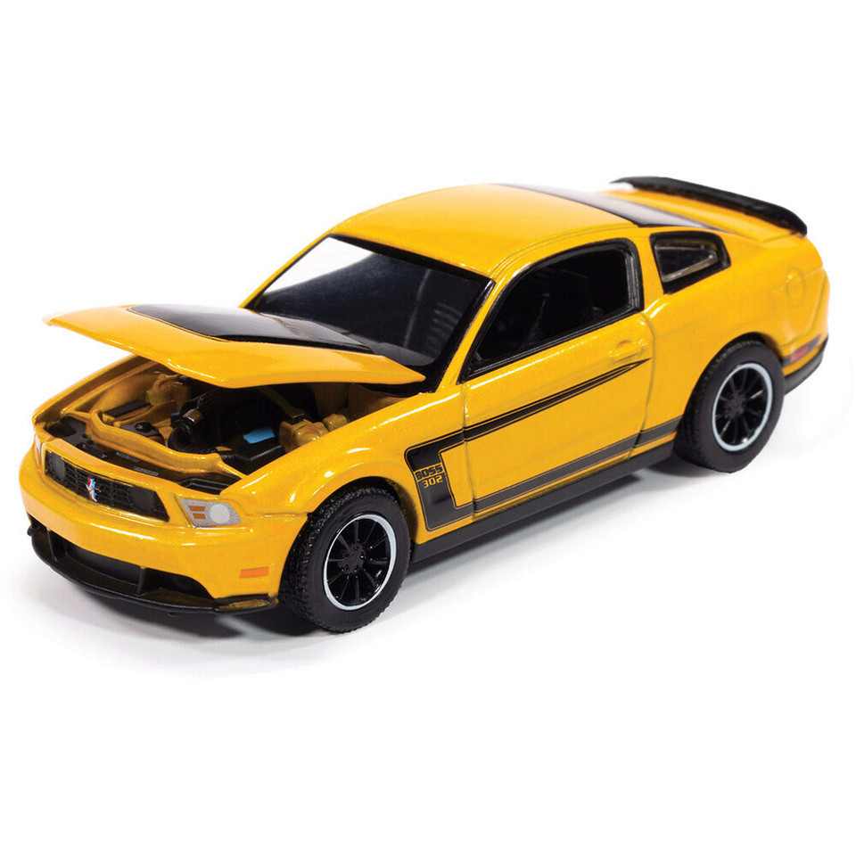 2012 Ford Mustang Boss 302 -  Yellow 1:64 Scale Diecast Model Car by Auto World Main Image