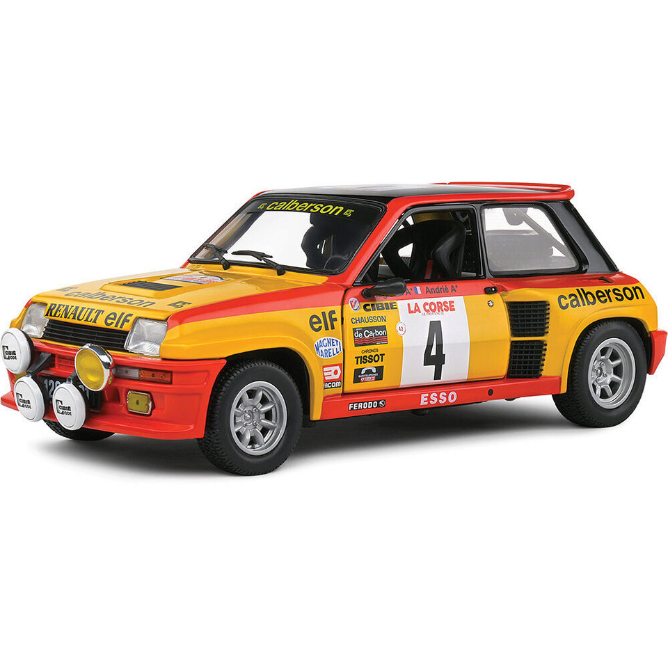 1980 Renault 5 Turbo Yellow #4 Ragnotti/Andrie Tour De Corse 1:18 Scale Diecast Model Car by Solido Main Image