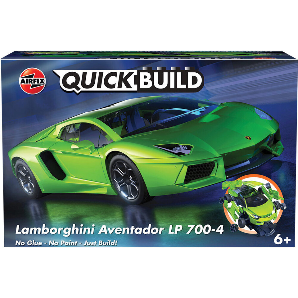 Lamborghini Aventador - Green - Quickbuild 33 Parts Plastic Model Kit by Airfix Main Image