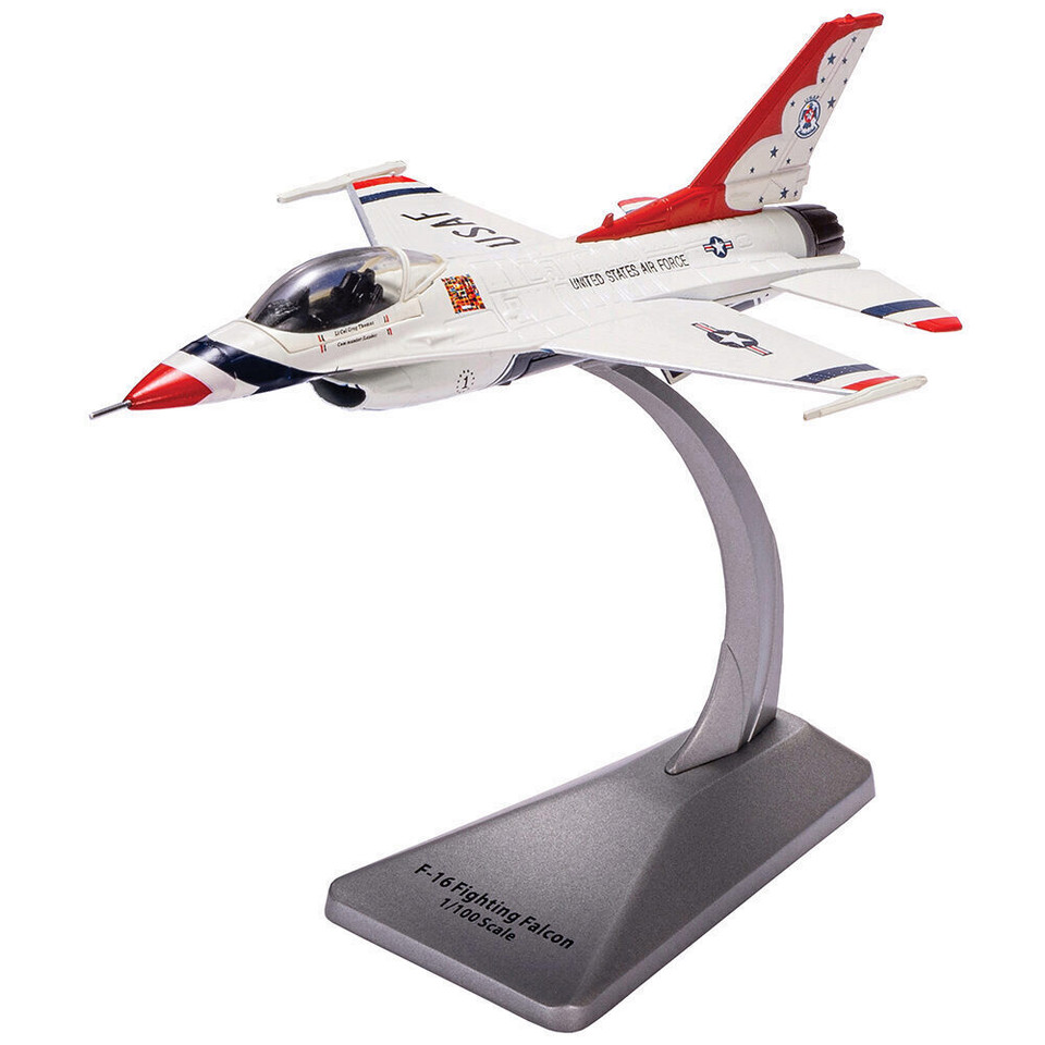 F-16 FIGHTING FALCON 1/100 DIE CAST MODEL - AF1-0142A USAF THUNDERBIRDS 1:100 Scale Metal by Air Force 1 Main Image