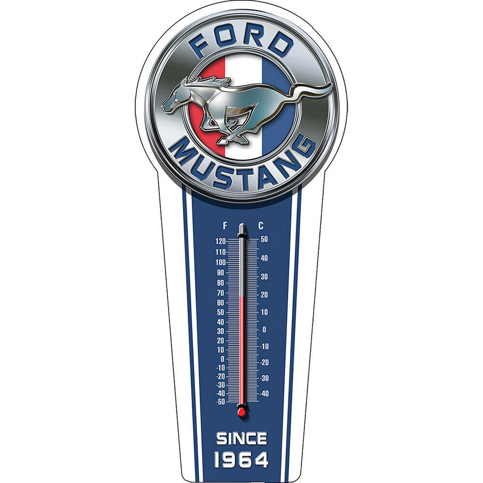 Ford Mustang Metal Wall Thermometer  Wall Thermometer by Desperate Enterprises Main Image