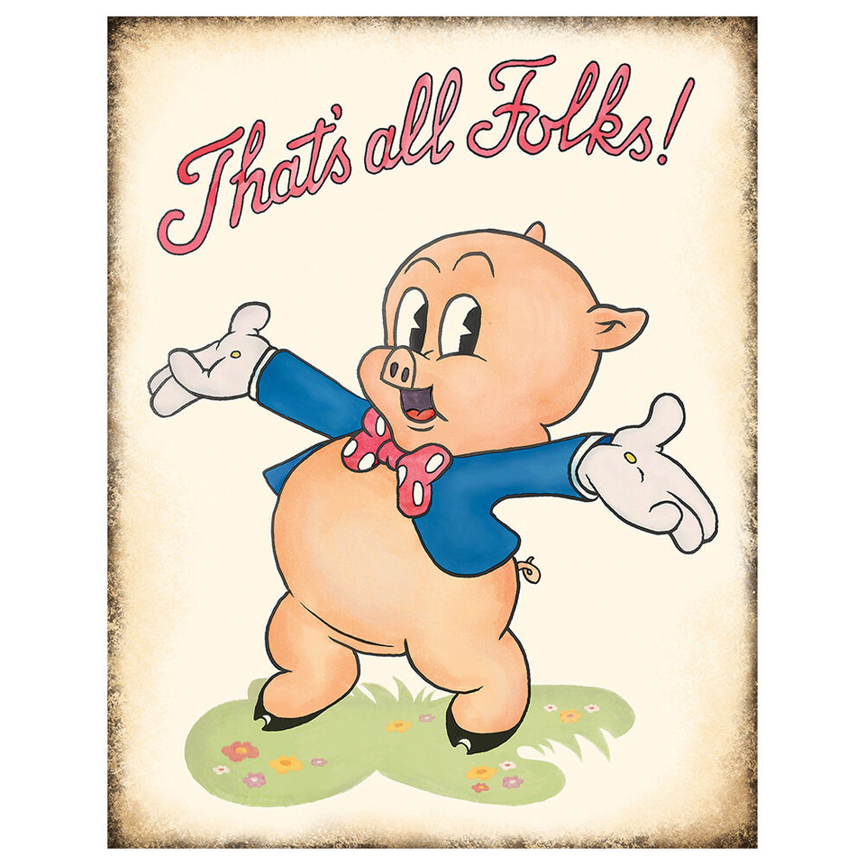 Looney Tunes Porky Pig Metal Sign  Metal Sign by Desperate Enterprises Main Image