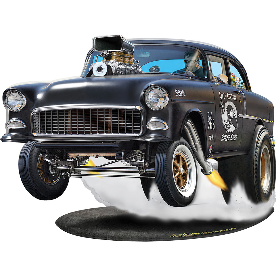1955 Bad-Ass Gasser Cut Out Metal Sign  Wall Sign by Vintage Signs Main Image