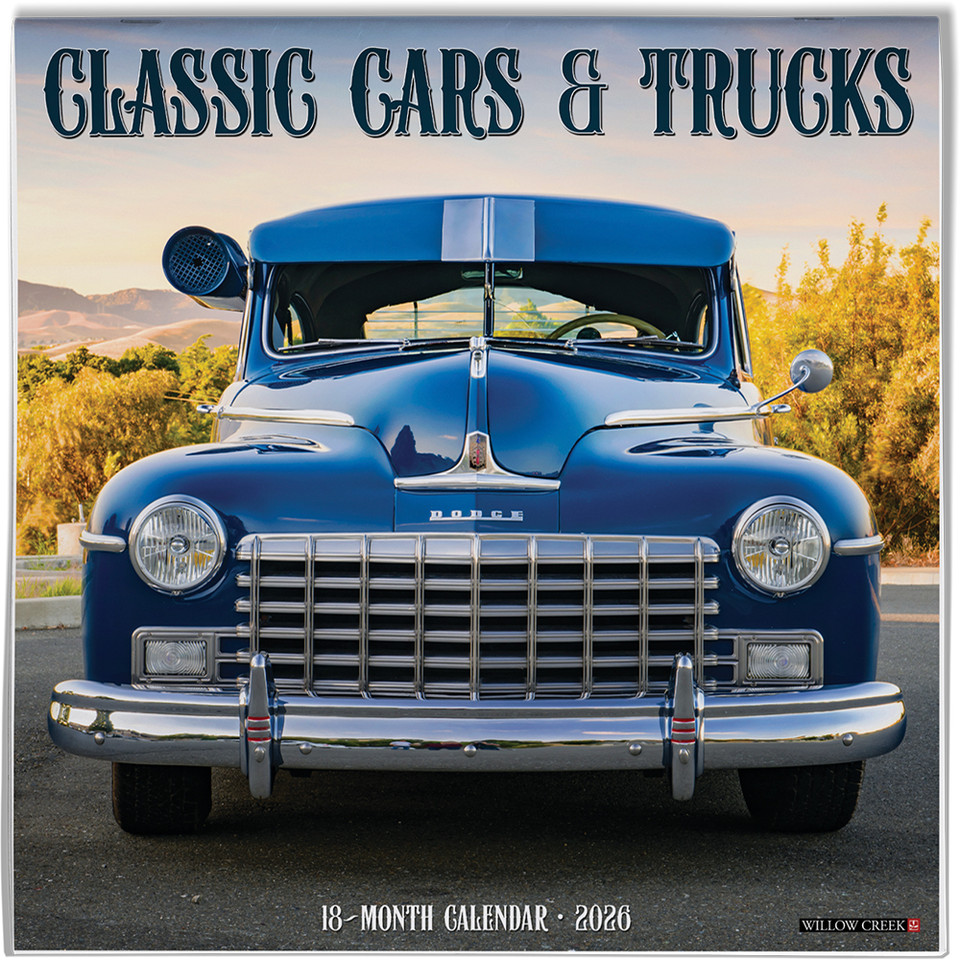 Classic Cars and Trucks 2026 Wall Calendar  Stapled Wall Calendar by Willow Creek Press Inc. Main Image
