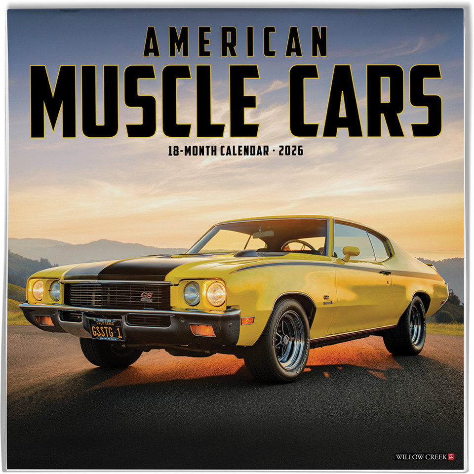 American Muscle Cars 2026 Wall Calendar  Stapled Wall Calendar by Willow Creek Press Inc. Main Image