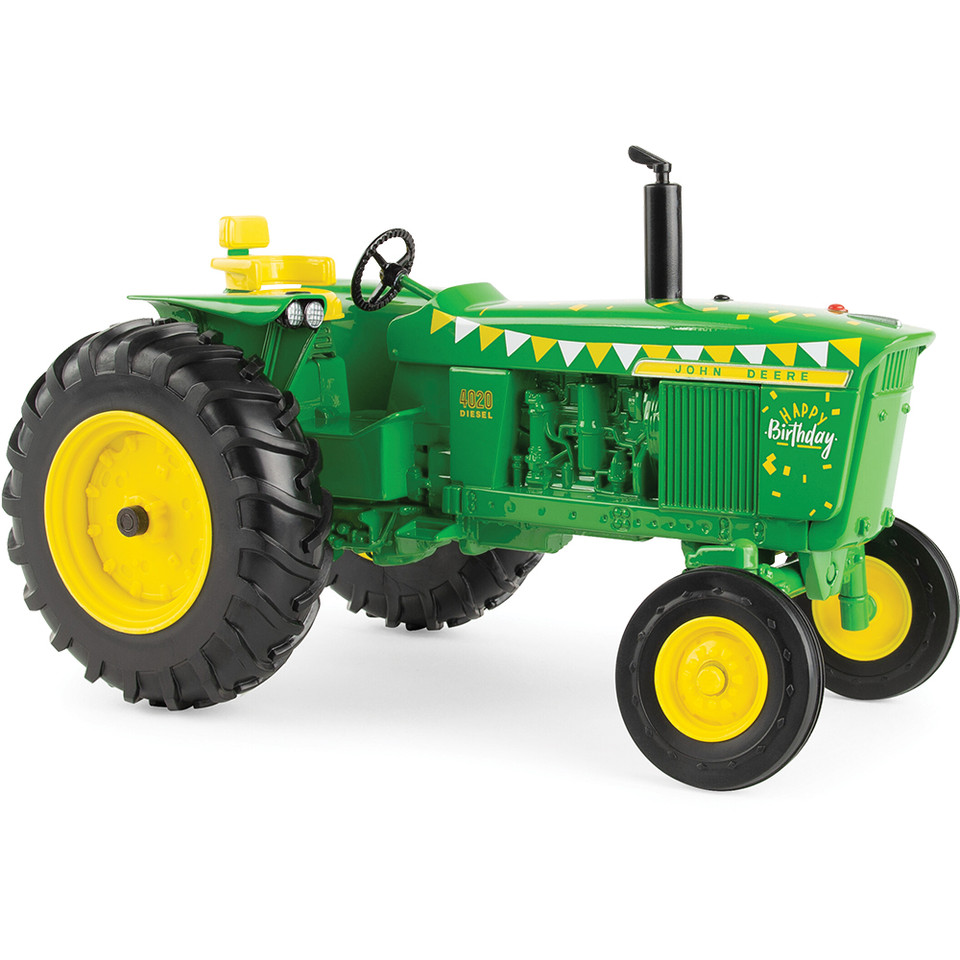 John Deere 4020 Tractor.  Happy Birthday 1:16 Scale Diecast Model Tractor by Ertl Main Image