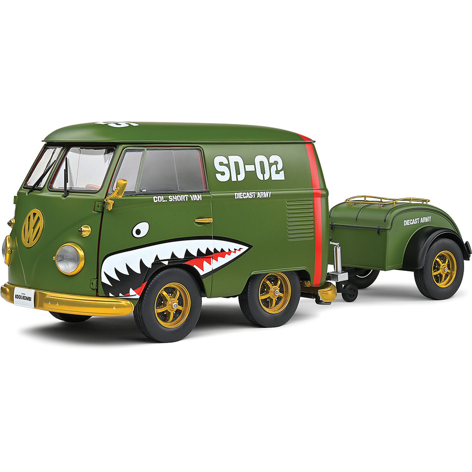 1950 Kool Kombi & Trailer - Green 1:18 Scale Diecast Model Car by Solido Main Image