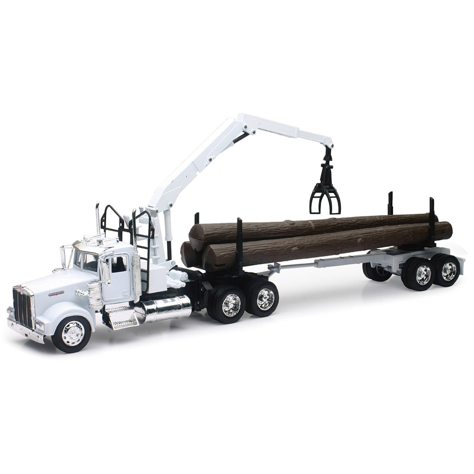 Kenworth W900 Log Trailer 1:32 Scale Diecast Model Truck by New Ray Main Image