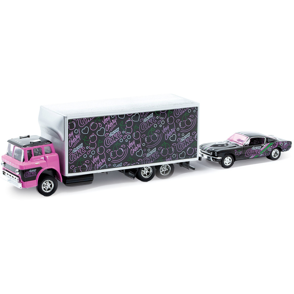 1966 Ford C-950 Truck & 1965 Ford Mustang 2+2 1:64 Scale Diecast Model Truck by M2 Machines Main Image