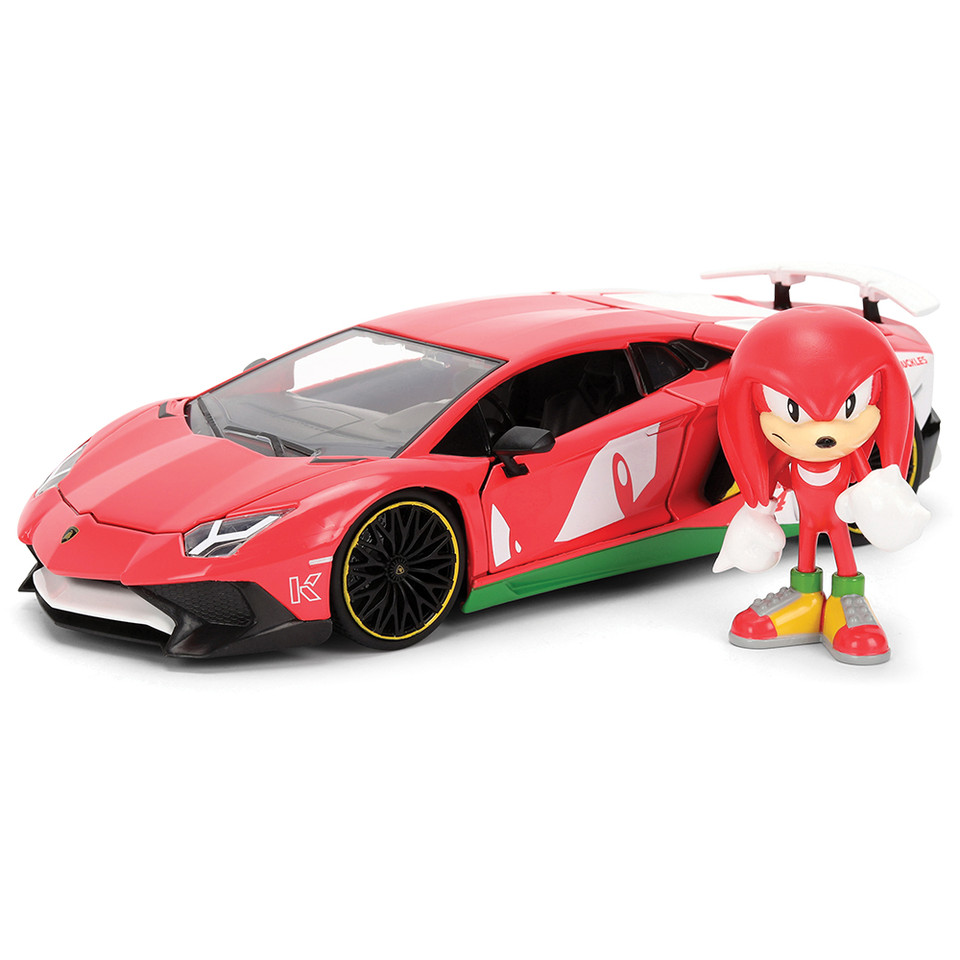 Lamborghini Aventador W/Knuckles Diecast Figure 1:24 Scale Diecast Model Car by Jada Toys Main Image