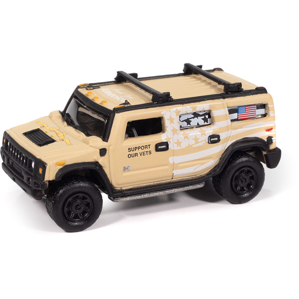 2004 Hummer H2 Wagon Support Our Veterans Parade Vehicle - Sand 1:64 Scale Diecast Model Truck by Johnny Lightning Main Image
