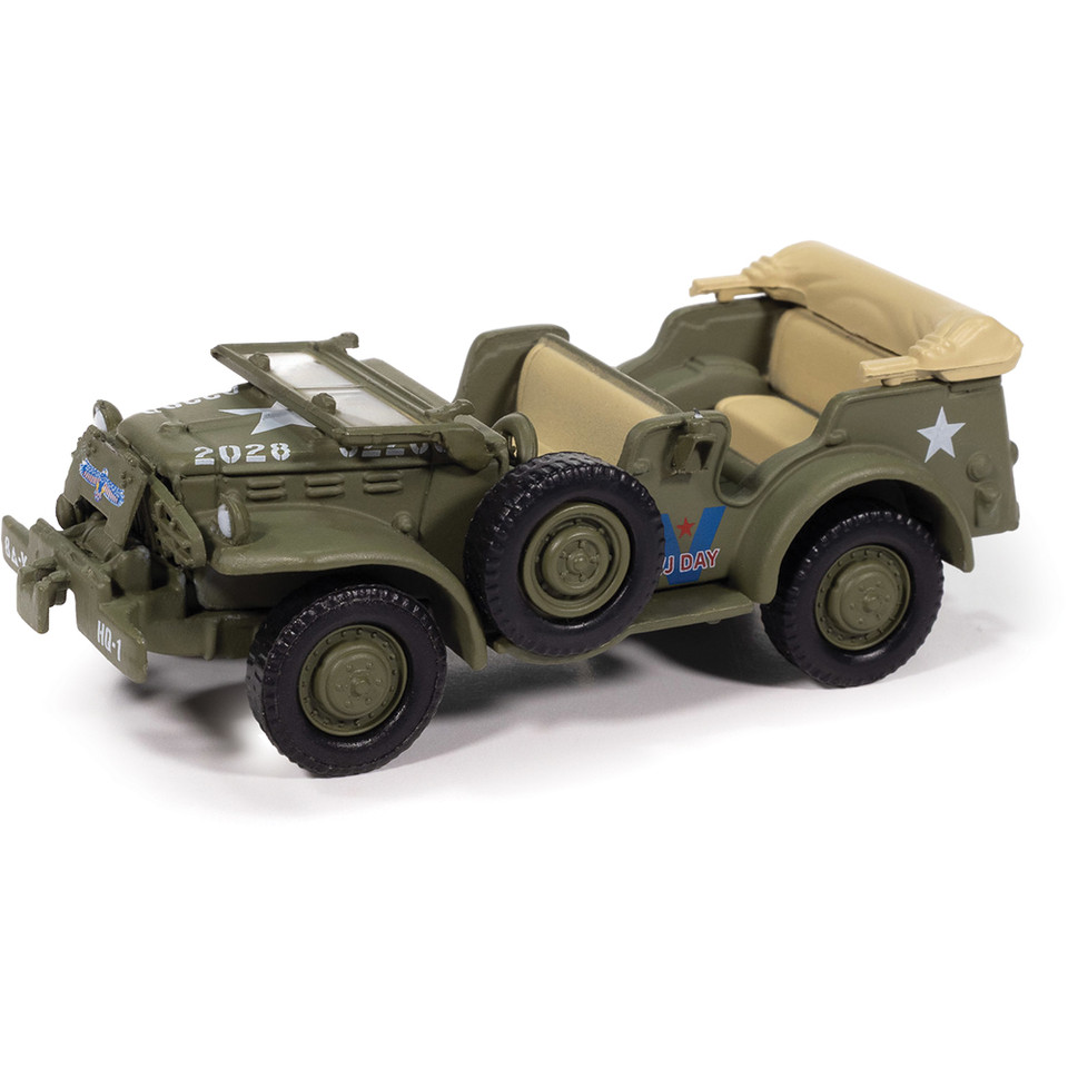 WWII Dodge WC57 Command Car Parade Vehicle VE Victory Japan - Army Green 1:64 Scale Diecast Model Truck by Johnny Lightning Main Image