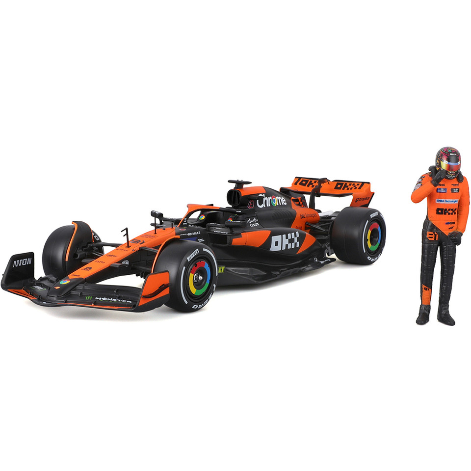 2024 McLaren F1 MCL38  w/ figure - Piastri #81 1:24 Scale Diecast Model Car by Bburago Main Image