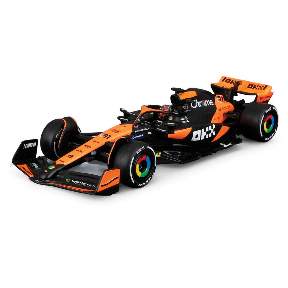2024 McLaren F1 MCL38 w/ helmet - Piastri #81 1:43 Scale Diecast Model Car by Bburago Main Image