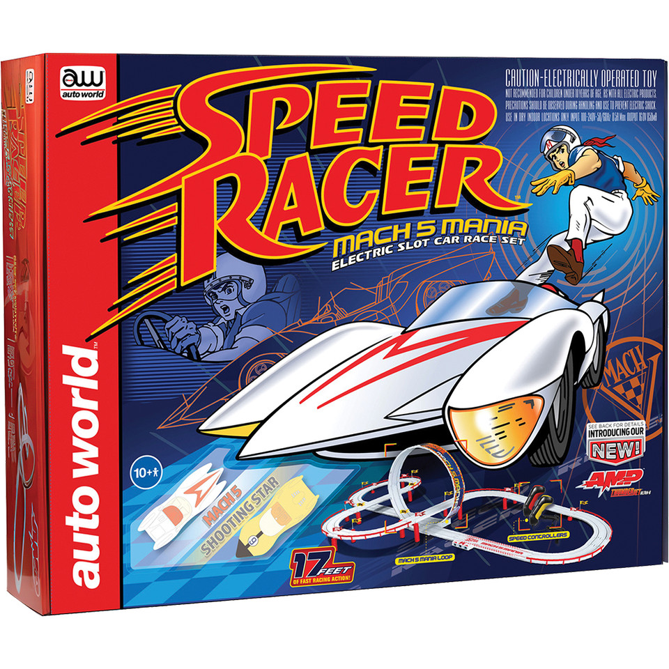 Speed Racer Mach 5 Mania Slot Car Race Set w/Mach 5 & Shooting Star 1:64 Scale Electric Race Set by Auto World Main Image