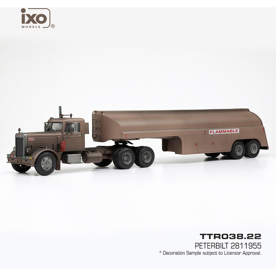 1955 Peterbilt 281 with Tank Trailer - Rust 1:43 Scale Diecast Model Truck by IXO Models Main Image