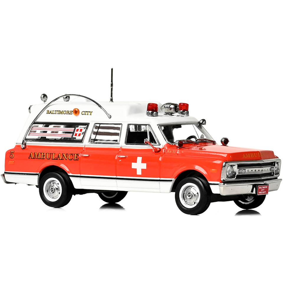 Chevrolet C-10 Ambulance: Baltimore City 1:50 Scale Diecast Model Car by Iconic Replicas Main Image