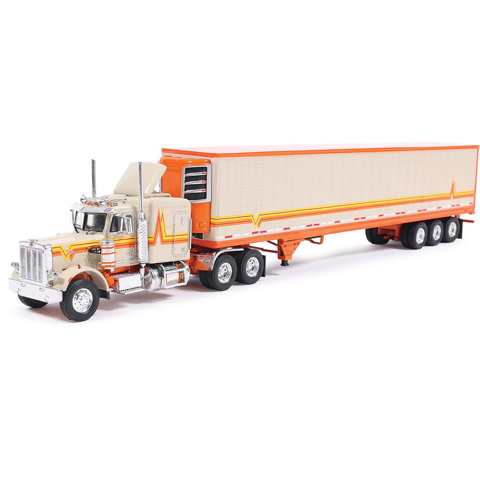 1973 Peterbilt 359 - Orange And Cream With Modern Trailer Main Image