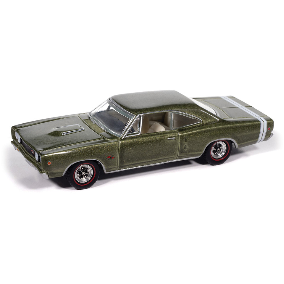 1968 Dodge Coronet R/T Hardtop - Medium Green Poly 1:64 Scale Diecast Model Car by Auto World Main Image