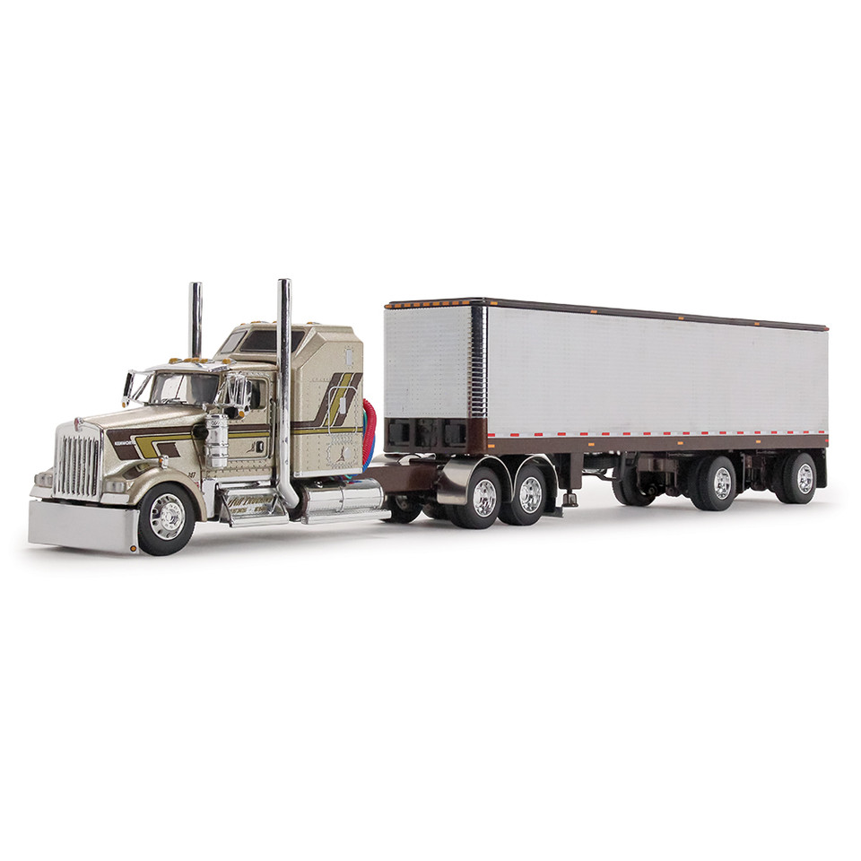 Kenworth W900L Aerodyne Sleeper & Vintage Trailer - Red's Favorites 1:64 Scale Diecast Model Truck by Diecast Promotions Main Image