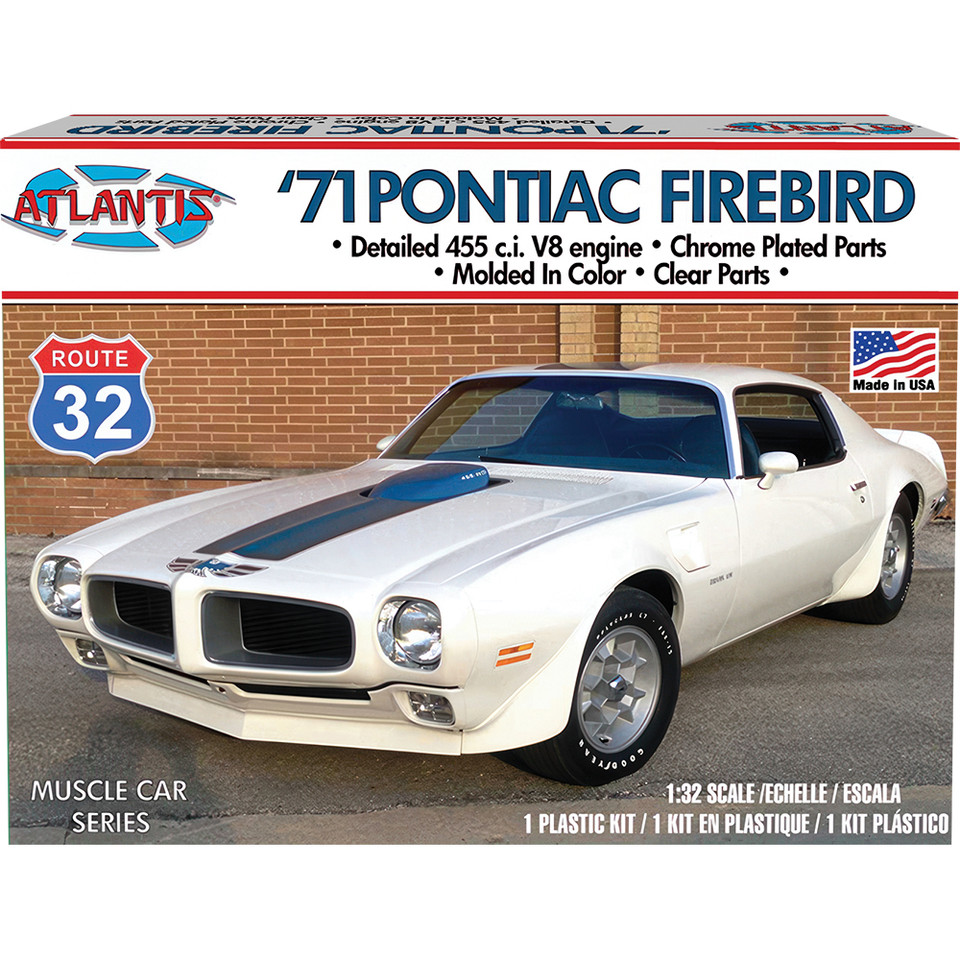 1971 Pontiac Firebird Route 32 - Model Kit 1:32 Scale Plastic Model Kit by Atlantis Models Main Image