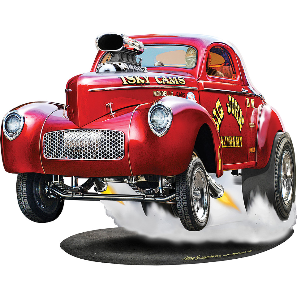 1940 Willys Big John Gasser Laser Cut Sign  Metal Sign by Vintage Signs Main Image
