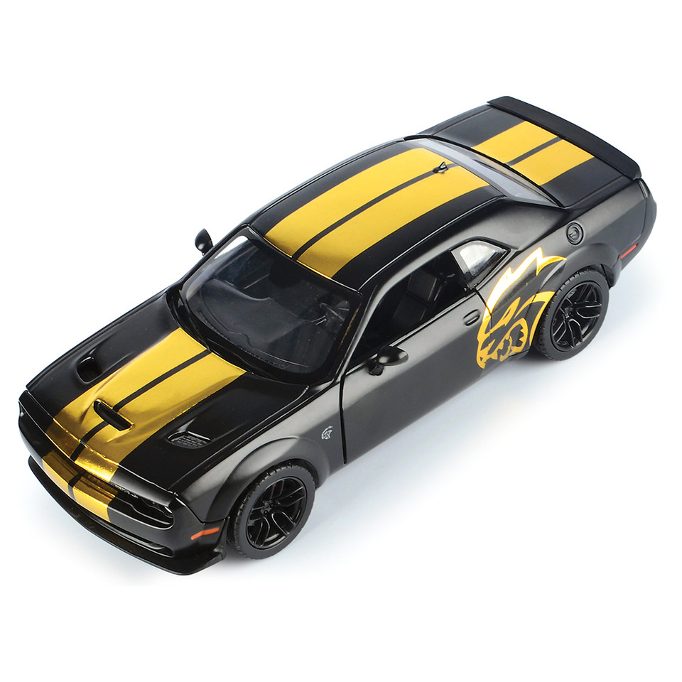 2018 Dodge Challenger SRT Hellcat Widebody - Midnight Eclipse 1:24 Scale Diecast Model Car by Motormax Main Image